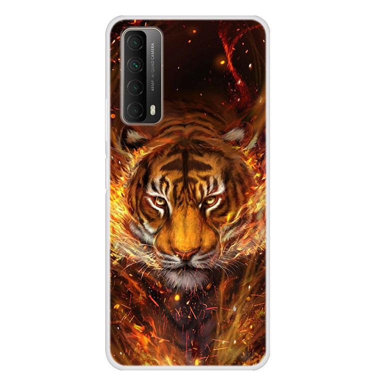 Musterdruck TPU Telefon Soft Case Für Huawei P Smart 2021 / Y7a - Tiger