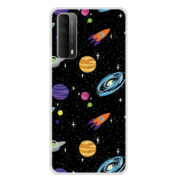 Pattern Printing TPU Phone Soft Case for Huawei P Smart 2021 / Y7a - Planets-1