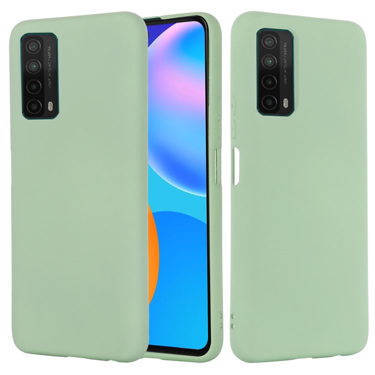 Shock Absorption Plain Liquid Silicone Phone Protective Case for Huawei P smart 2021 - Green-2