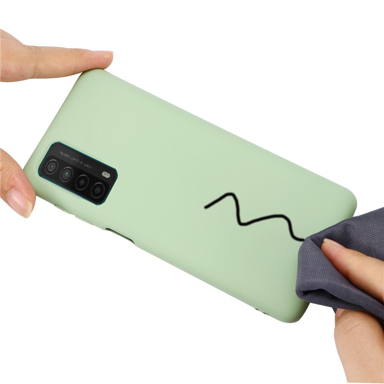 Shock Absorption Plain Liquid Silicone Phone Protective Case for Huawei P smart 2021 - Green-5
