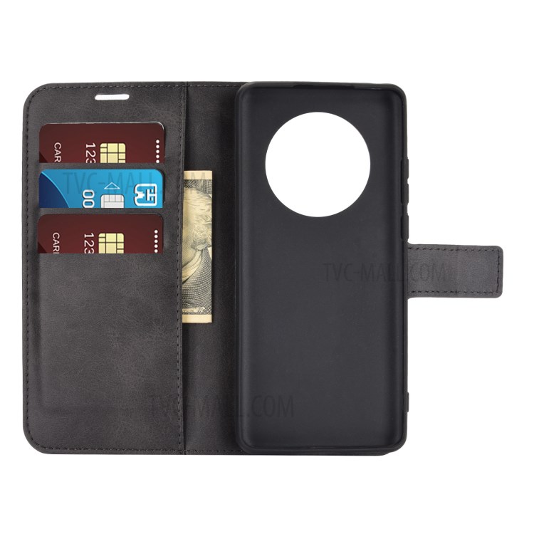 Magnetic Square Clasp Leather Wallet Phone Case with Stand for Huawei Mate 40 Pro - Black-3