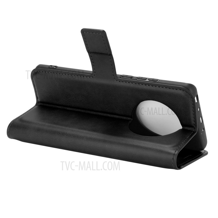 Magnetic Square Clasp Leather Wallet Phone Case with Stand for Huawei Mate 40 Pro - Black-5