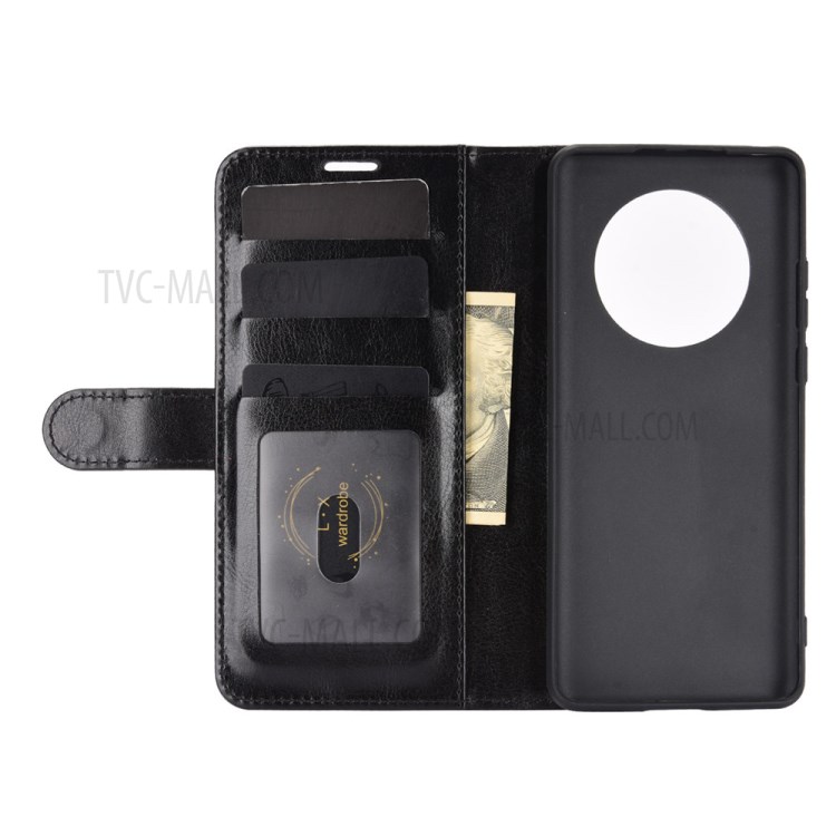 Crazy Horse Texture Leather Phone Cover Wallet and Stand Case for Huawei Mate 40 Pro - Black-5