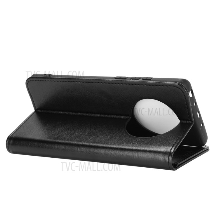 Crazy Horse Texture Leather Phone Cover Wallet and Stand Case for Huawei Mate 40 Pro - Black-7