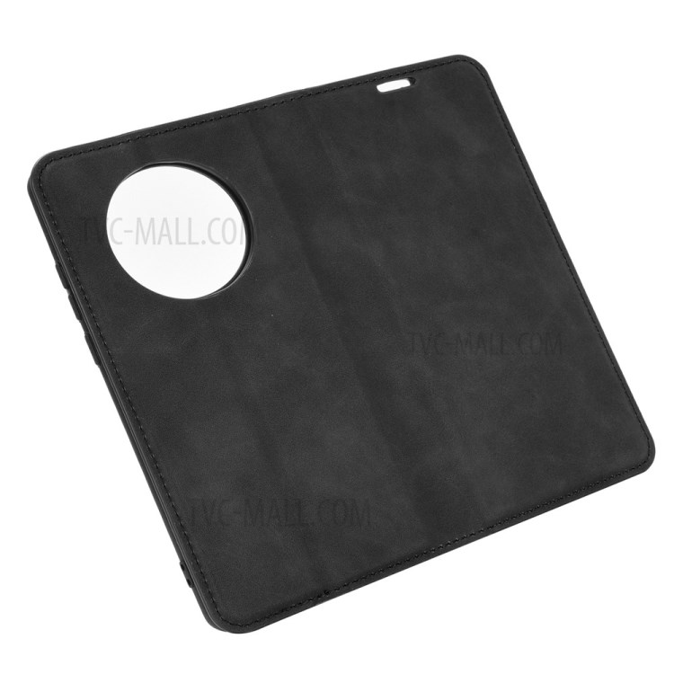 Skin-Touch Folio Flip Leather Auto-absorbed Protector for Huawei Mate 40 Pro - Black-6