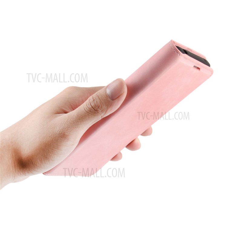 Skin-Touch Folio Flip Leather Auto-absorbed Protector for Huawei Mate 40 Pro - Pink-8