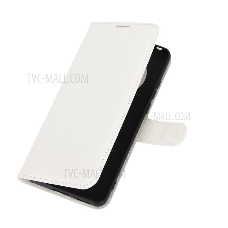 Wallet Stand Design Litchi Grain Leather Phone Shell for Huawei Mate 40 - White-6