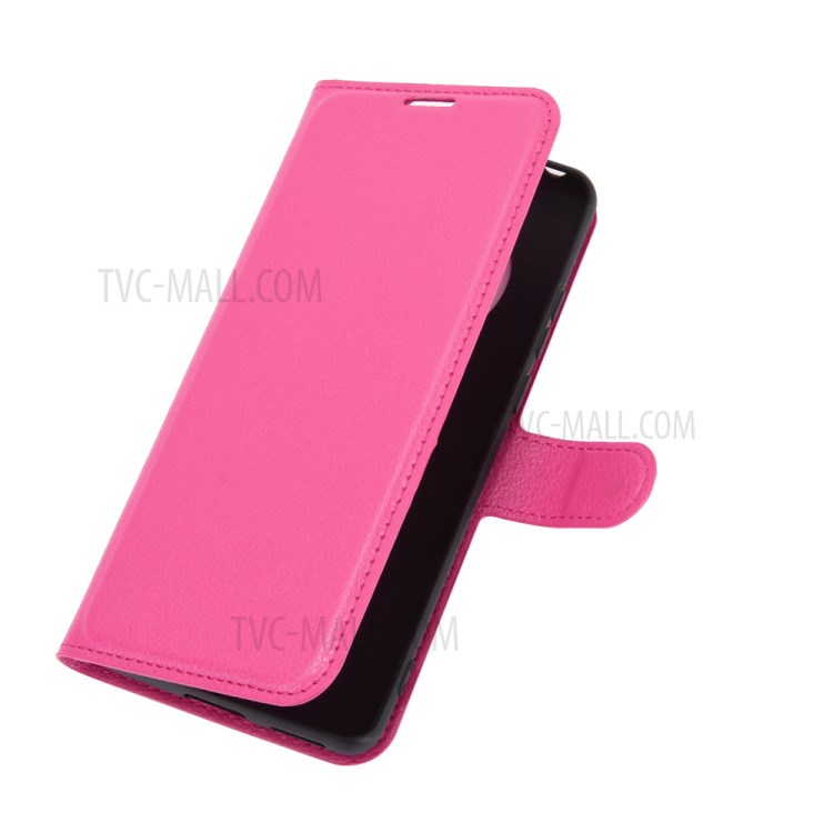 Litchi Skin Leather Phone Protective Cover Shell with Wallet and Stand for Huawei Mate 40 Pro - Rose-6