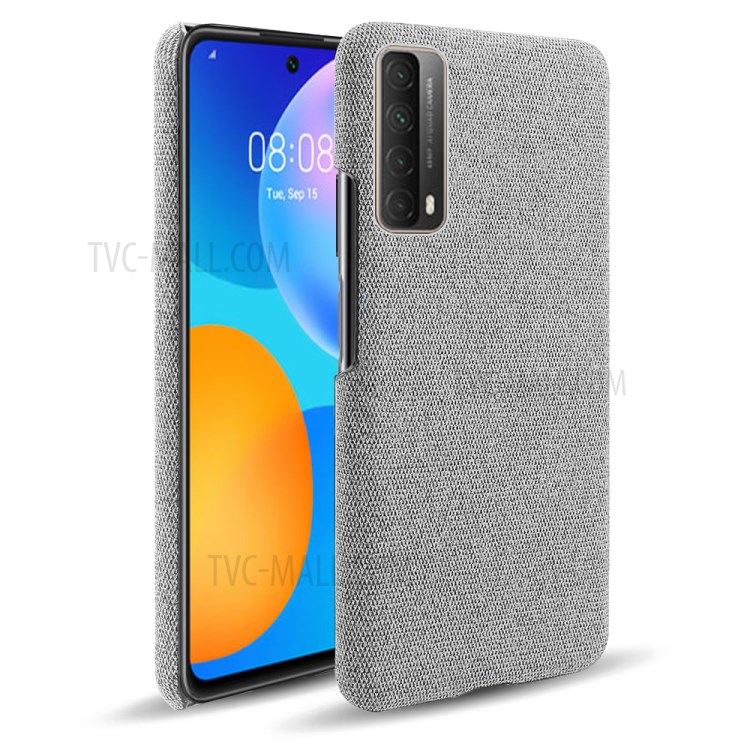 Cloth Texture Plastic Back Case for Huawei P smart 2021 - Light Grey-1