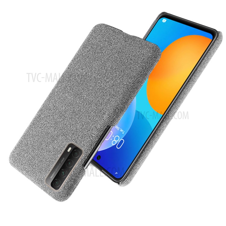 Cloth Texture Plastic Back Case for Huawei P smart 2021 - Light Grey-2