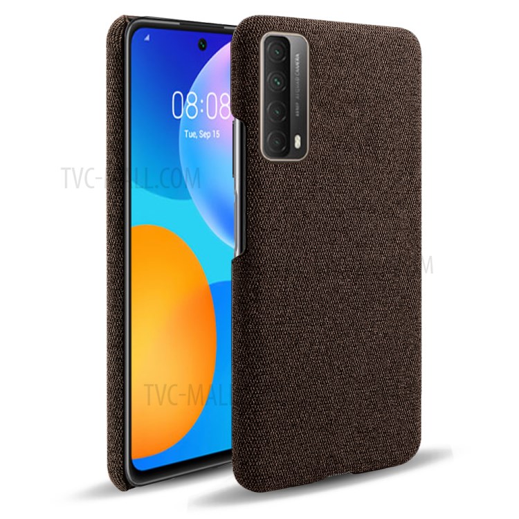 Cloth Texture Plastic Back Case for Huawei P smart 2021 - Brown-1