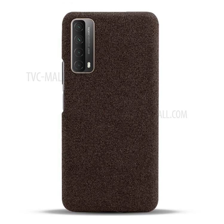 Cloth Texture Plastic Back Case for Huawei P smart 2021 - Brown-3