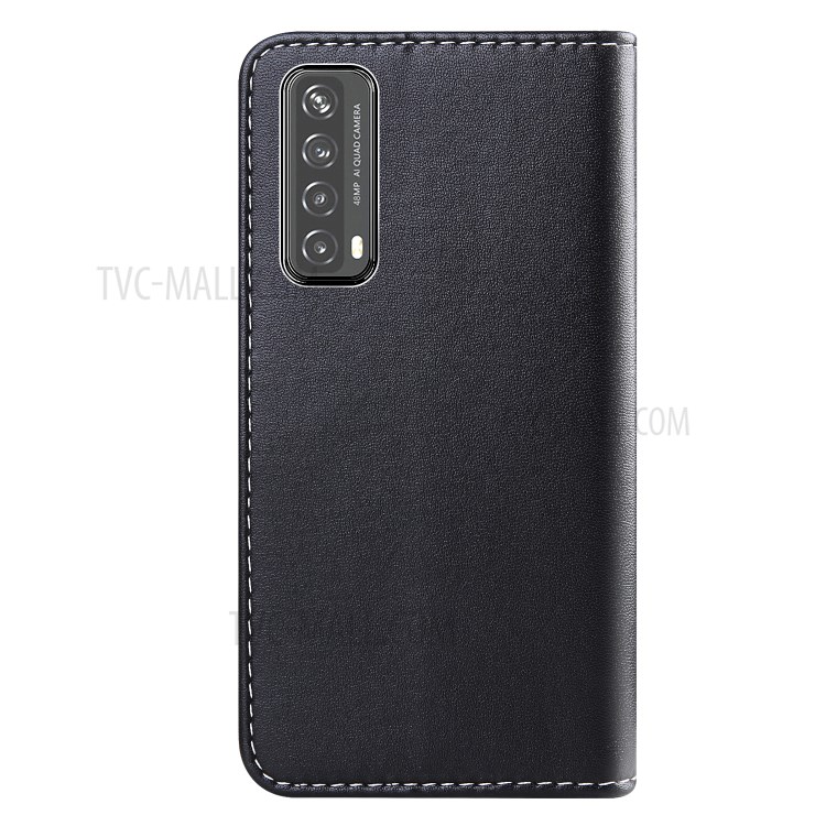 Tricolor Pattern PU Leather with Stand Case for Huawei P smart 2021/Y7a - Black/White/Grey-3