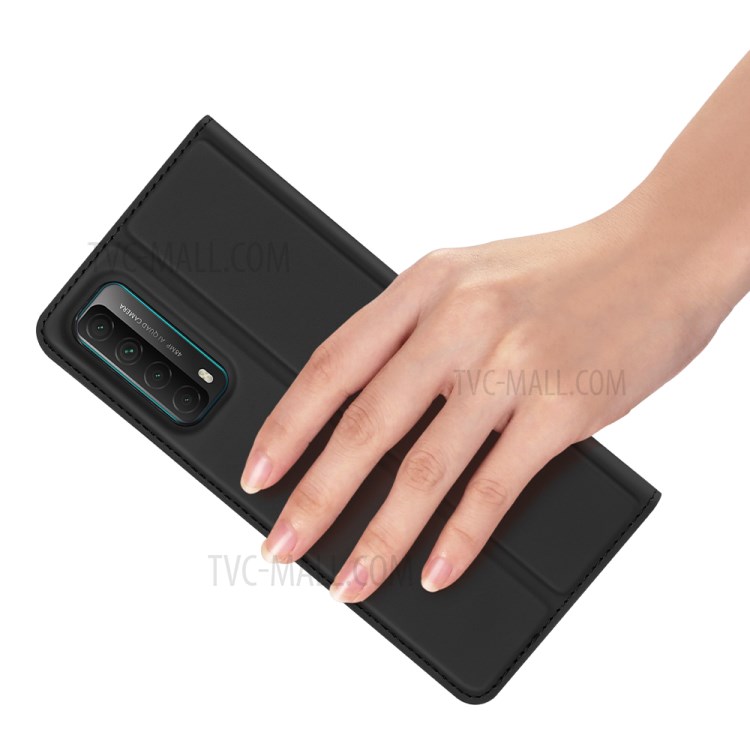 Dux Ducis Skin Pro Series Для Huawei P Smart 2021 / Y7A Подставка Для Стойки Кожаных Карт - Черный-8