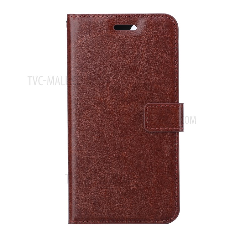 Phone Shell for Huawei P smart 2021/Y7a Crazy Horse Texture Wallet Leather Case - Brown-2