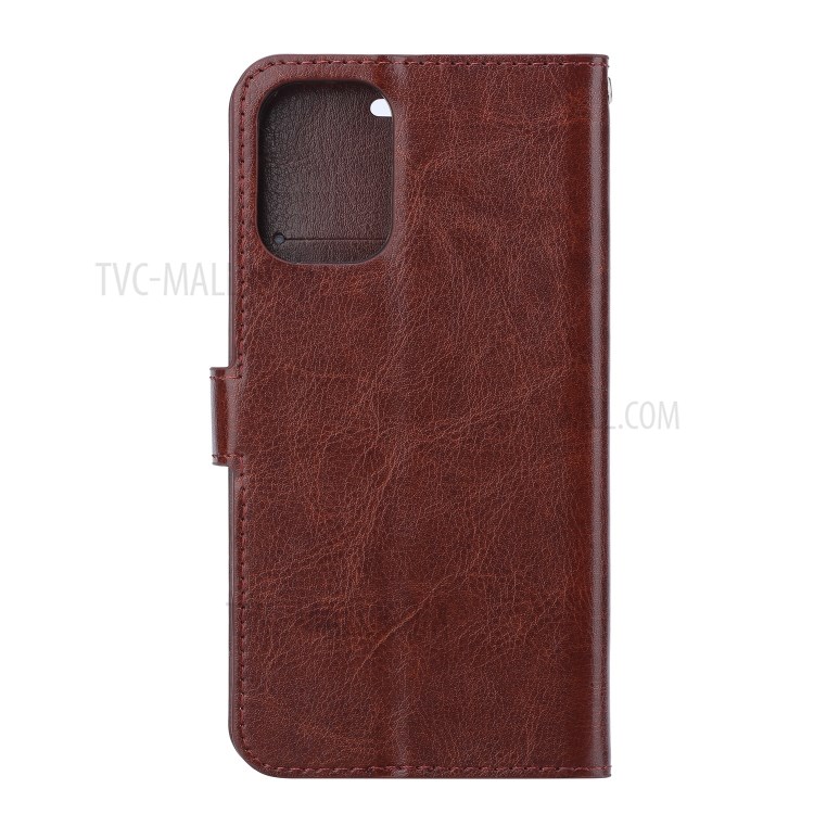 Phone Shell for Huawei P smart 2021/Y7a Crazy Horse Texture Wallet Leather Case - Brown-3