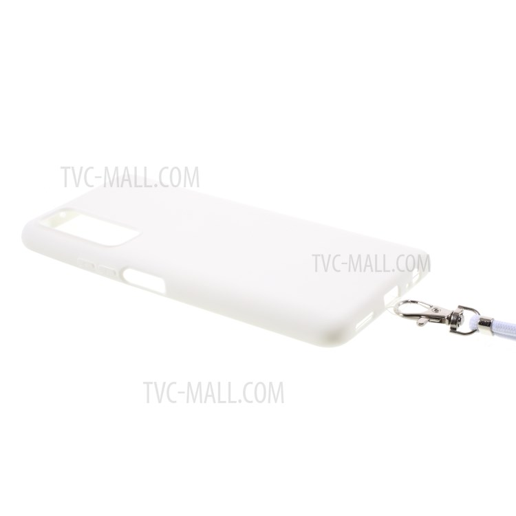 Solid Color Candy TPU Cover Cell Phone Case with Strap for Huawei P smart 2021 / Y7a - White-2