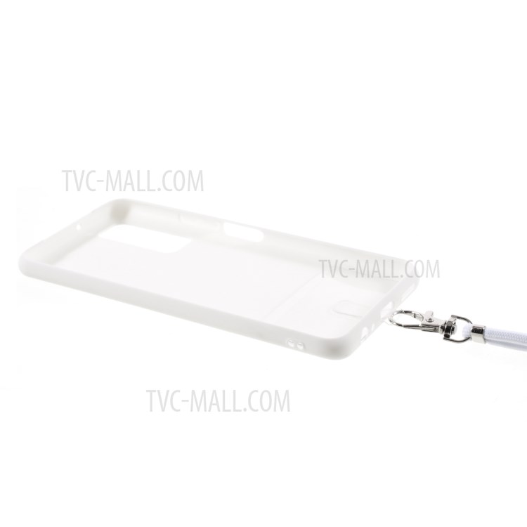 Solid Color Candy TPU Cover Cell Phone Case with Strap for Huawei P smart 2021 / Y7a - White-3