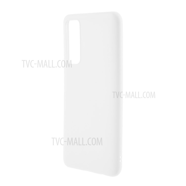 Solid Color Candy TPU Cover Cell Phone Case with Strap for Huawei P smart 2021 / Y7a - White-5