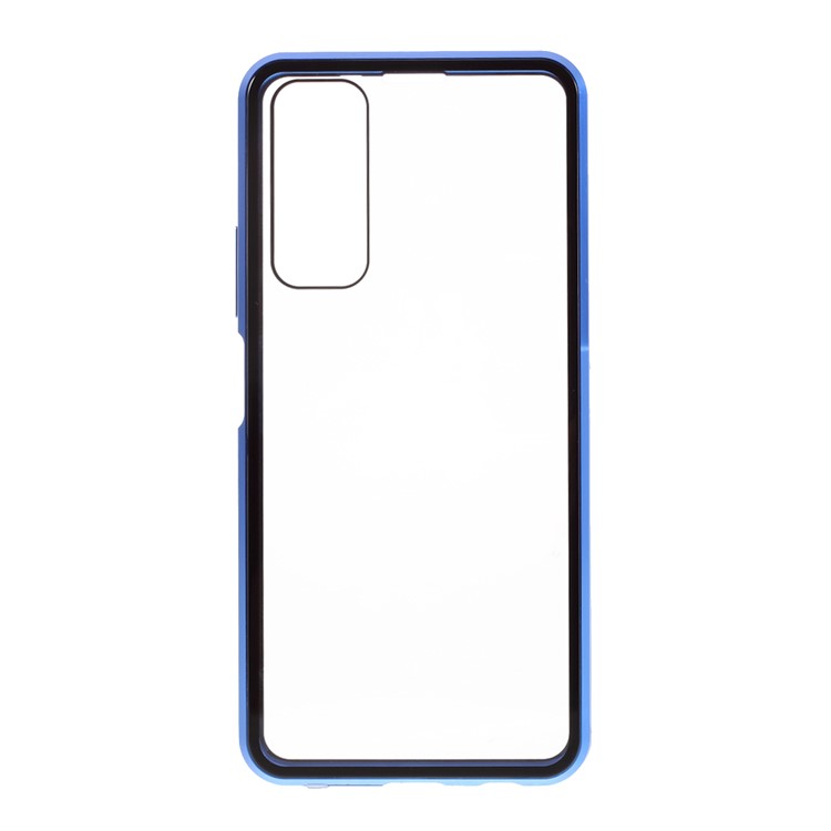 Ultra Clear Double-sided Tempered Glass + Metal Frame Magnetic All-around Protection Phone Case for Huawei P smart 2021 / Y7a - Blue-5