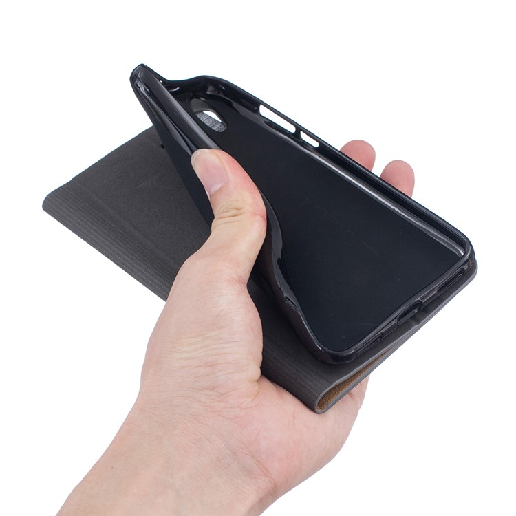 Assorted Color Linen Leather Card Slot Case for Huawei Y6II / Honor 5A - Deep Grey-7