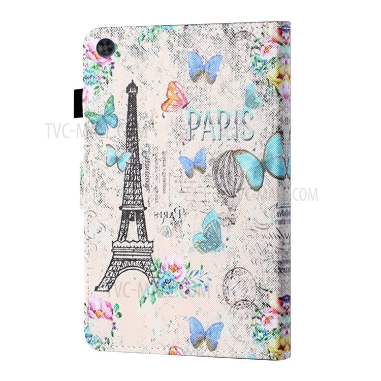 Patterned Leather Card Holder Stand Tablet Casing for Huawei Enjoy Tablet 2/MatePad T10/T10S/Honor Pad 6/Honor Pad X6 - Eiffel Tower-4