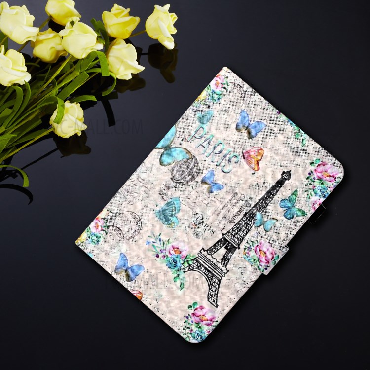 Patterned Leather Card Holder Stand Tablet Casing for Huawei Enjoy Tablet 2/MatePad T10/T10S/Honor Pad 6/Honor Pad X6 - Eiffel Tower-7