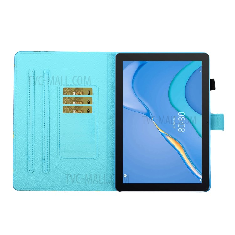 Patterned Leather Card Holder Stand Tablet Casing for Huawei Enjoy Tablet 2/MatePad T10/T10S/Honor Pad 6/Honor Pad X6 - Eiffel Tower-8