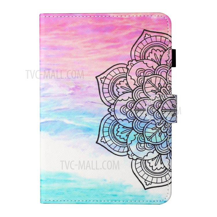 Patterned Leather Card Holder Stand Tablet Casing for Huawei Enjoy Tablet 2/MatePad T10/T10S/Honor Pad 6/Honor Pad X6 - Flower-2