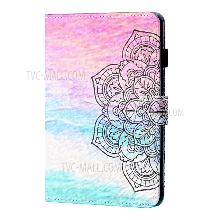 Patterned Leather Card Holder Stand Tablet Casing for Huawei Enjoy Tablet 2/MatePad T10/T10S/Honor Pad 6/Honor Pad X6 - Flower-3