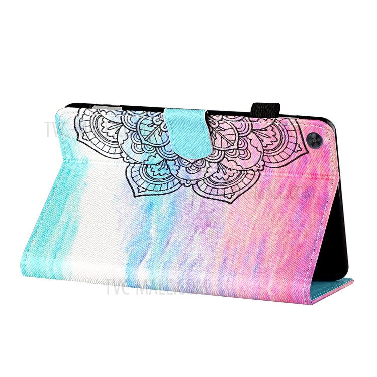 Patterned Leather Card Holder Stand Tablet Casing for Huawei Enjoy Tablet 2/MatePad T10/T10S/Honor Pad 6/Honor Pad X6 - Flower-5
