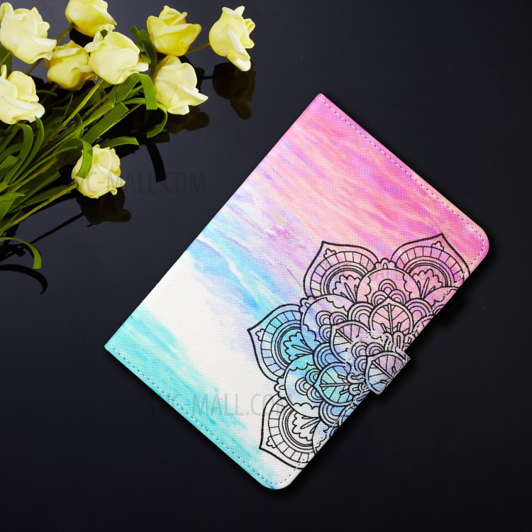 Patterned Leather Card Holder Stand Tablet Casing for Huawei Enjoy Tablet 2/MatePad T10/T10S/Honor Pad 6/Honor Pad X6 - Flower-7