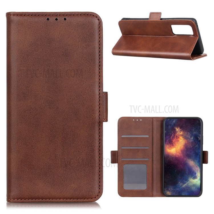 For Honor 10X Lite Magnetic Double Clasp Leather Wallet Case - Coffee-1