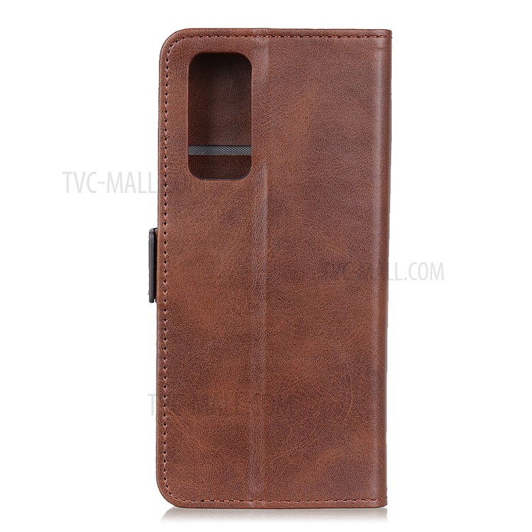 For Honor 10X Lite Magnetic Double Clasp Leather Wallet Case - Coffee-2
