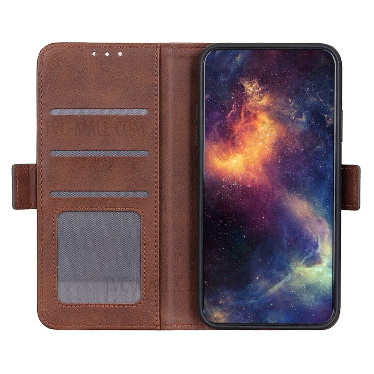 For Honor 10X Lite Magnetic Double Clasp Leather Wallet Case - Coffee-4