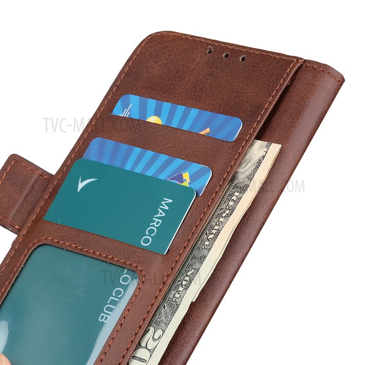 For Honor 10X Lite Magnetic Double Clasp Leather Wallet Case - Coffee-5