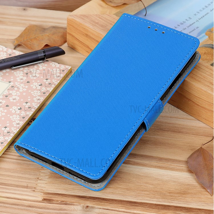 Stand PU Leather Phone Shell for Honor 10X Lite Wallet Flip Cover - Blue-11