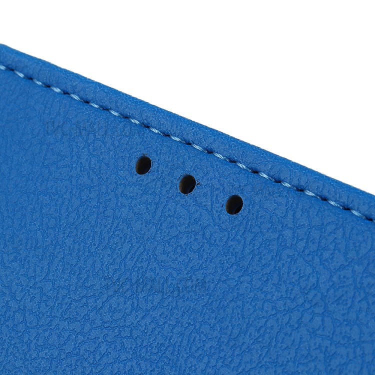Stand PU Leather Phone Shell for Honor 10X Lite Wallet Flip Cover - Blue-6