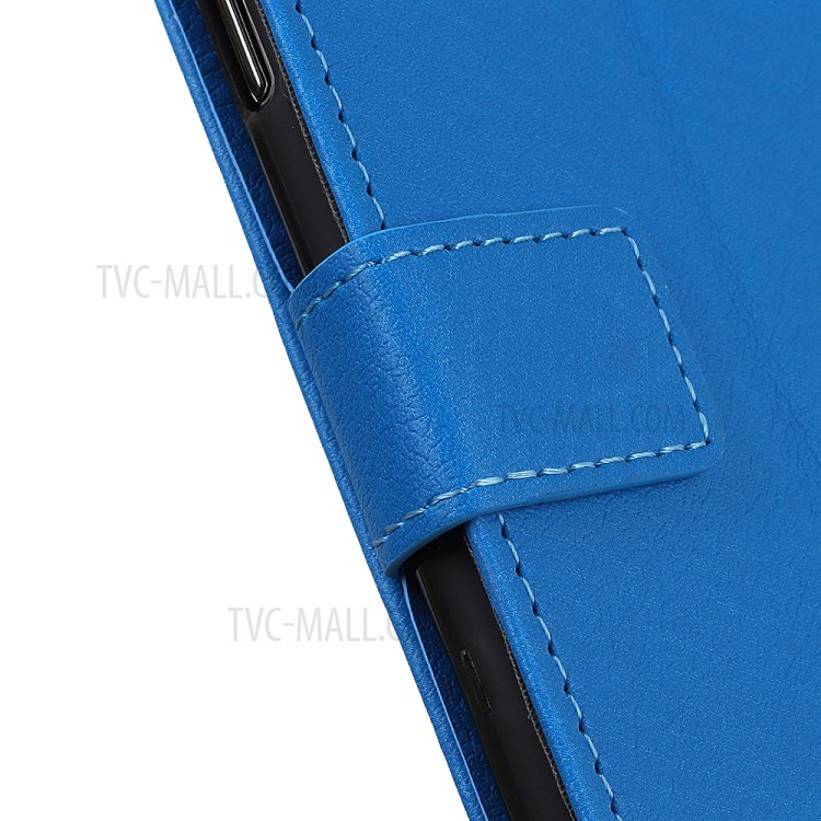Stand PU Leather Phone Shell for Honor 10X Lite Wallet Flip Cover - Blue-7