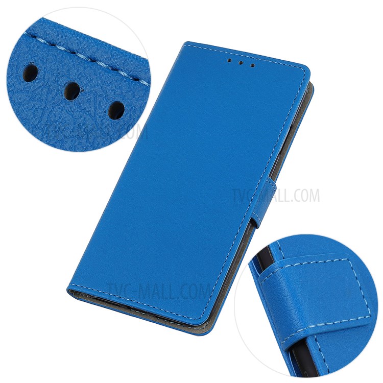 Stand PU Leather Phone Shell for Honor 10X Lite Wallet Flip Cover - Blue-9