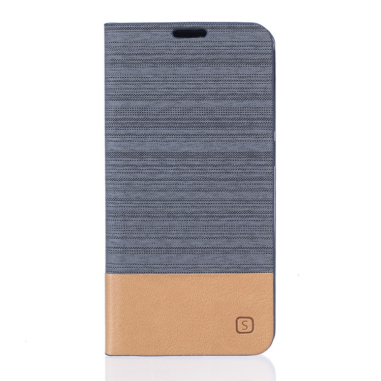 Two-color Linen Texture Leather Stand Case for Huawei Y5II / Y5 II - Dark Grey-1