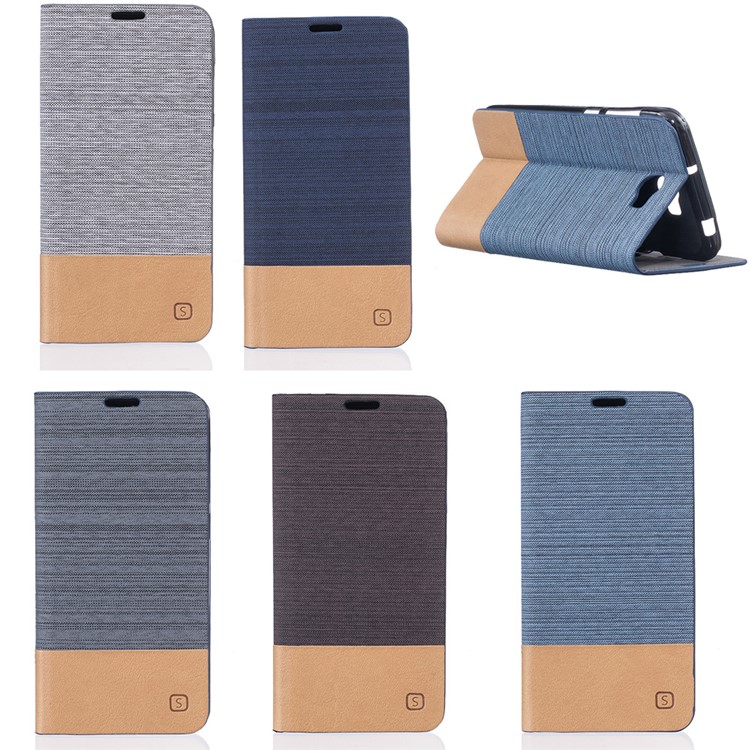 Two-color Linen Texture Leather Stand Case for Huawei Y5II / Y5 II - Dark Grey-10