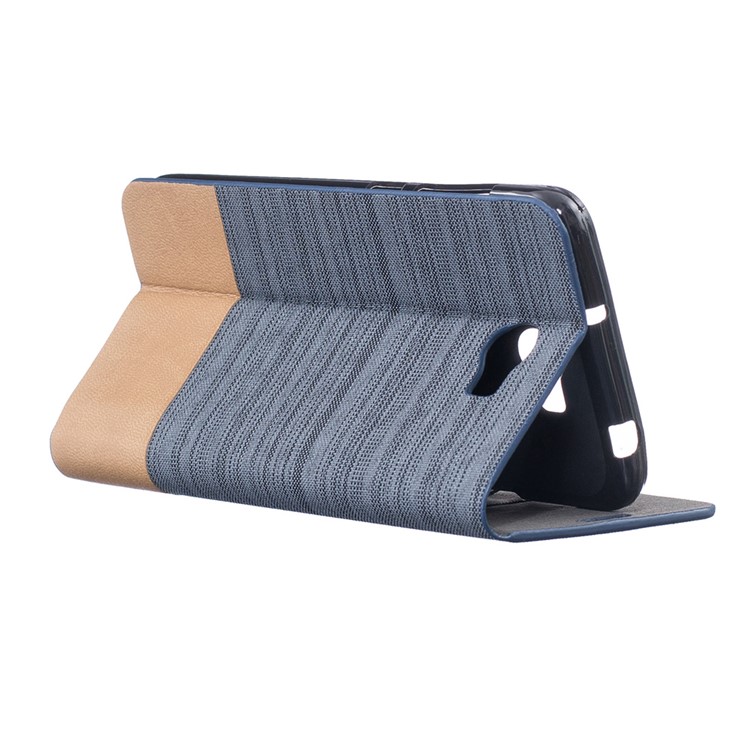 Two-color Linen Texture Leather Stand Case for Huawei Y5II / Y5 II - Dark Grey-4