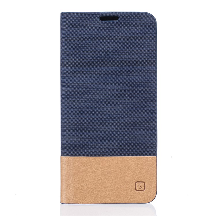 Two-color Linen Texture Leather Phone Case for Huawei Y5II / Y5II - Dark Blue-1