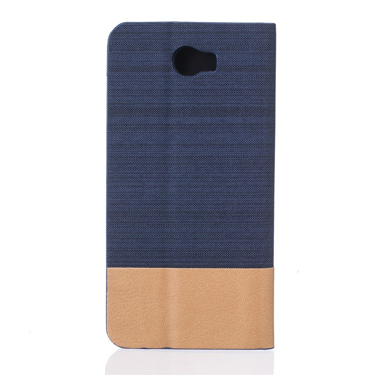 Two-color Linen Texture Leather Phone Case for Huawei Y5II / Y5II - Dark Blue-2