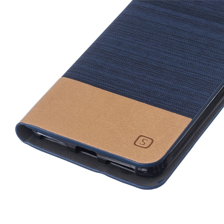 Two-color Linen Texture Leather Phone Case for Huawei Y5II / Y5II - Dark Blue-5