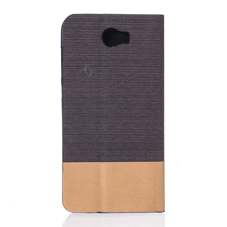 Two-color Linen Texture Leather Case with Card Slot for Huawei Y5II / Y5II - Coffee-2