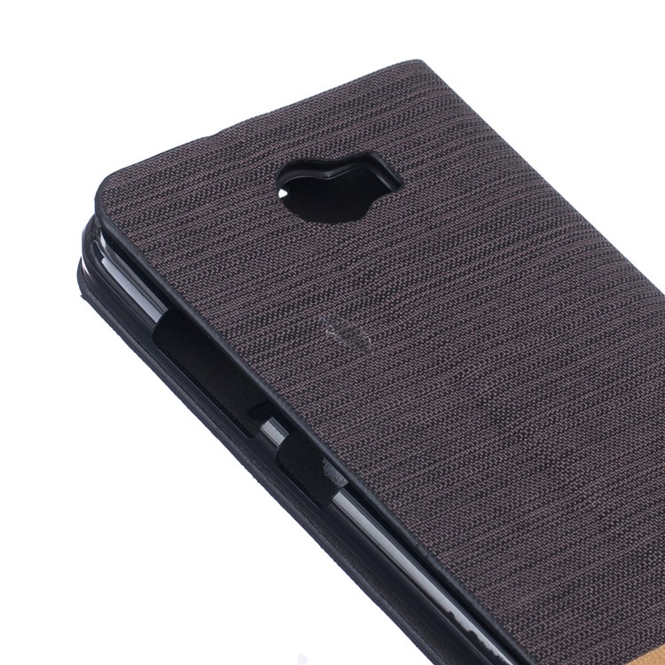 Two-color Linen Texture Leather Case with Card Slot for Huawei Y5II / Y5II - Coffee-6