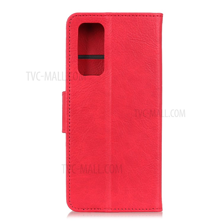 Litchi Texture Shell for Honor 10X Lite PU Leather Wallet Stand Cover - Red-2