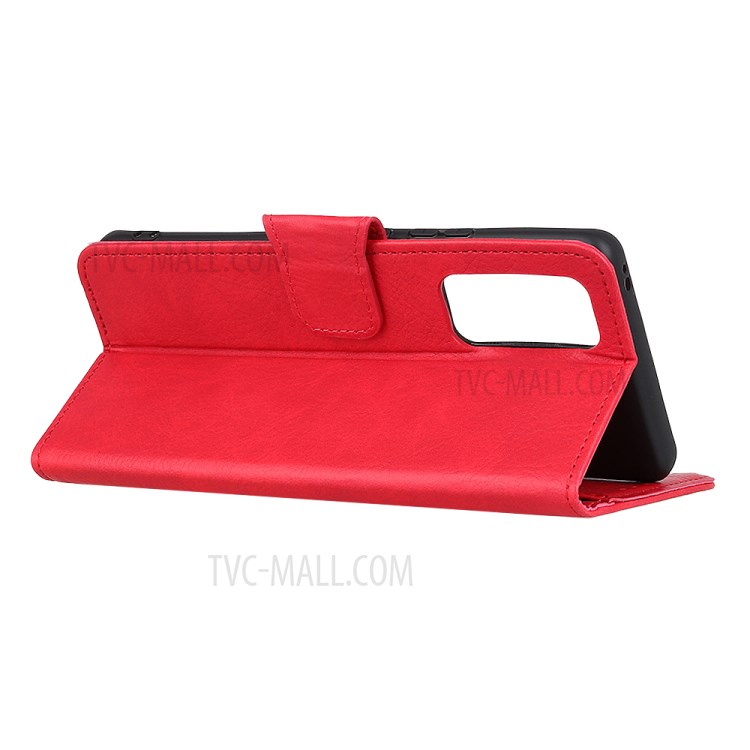 Litchi Texture Shell for Honor 10X Lite PU Leather Wallet Stand Cover - Red-3